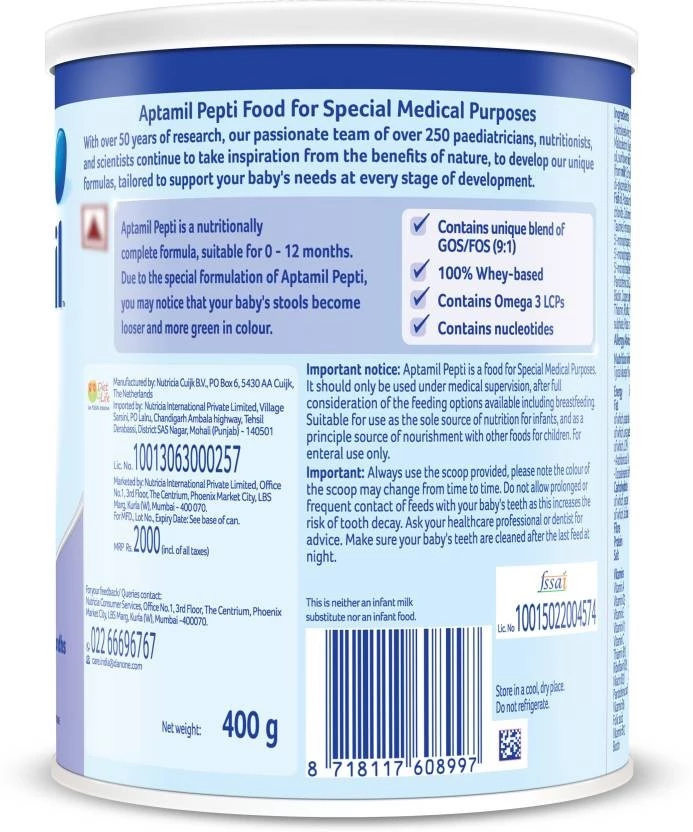 Aptamil Pepti Extensively Hydrolysed Whey-Based Formula, 400 g-2.webp